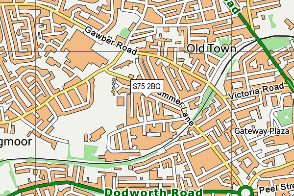 S75 2BQ map - OS VectorMap District (Ordnance Survey)