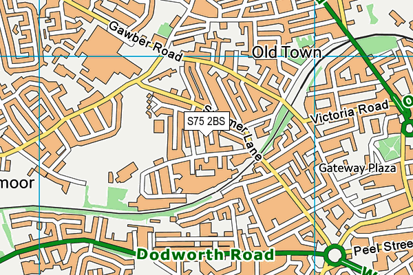 S75 2BS map - OS VectorMap District (Ordnance Survey)