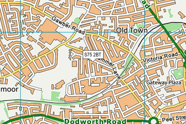 S75 2BT map - OS VectorMap District (Ordnance Survey)