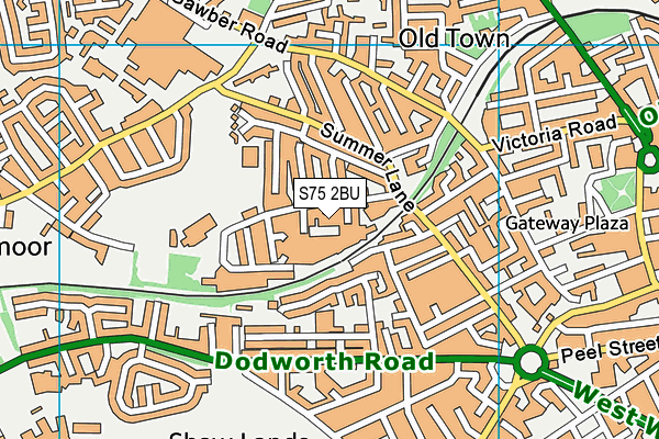 S75 2BU map - OS VectorMap District (Ordnance Survey)