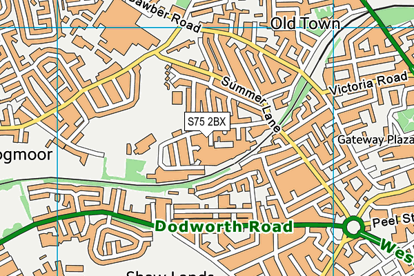 S75 2BX map - OS VectorMap District (Ordnance Survey)