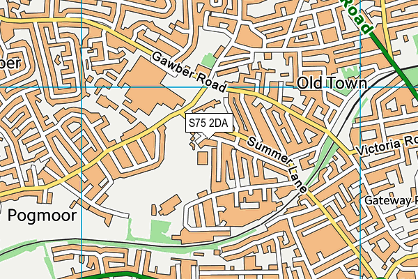 S75 2DA map - OS VectorMap District (Ordnance Survey)