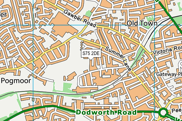 S75 2DE map - OS VectorMap District (Ordnance Survey)