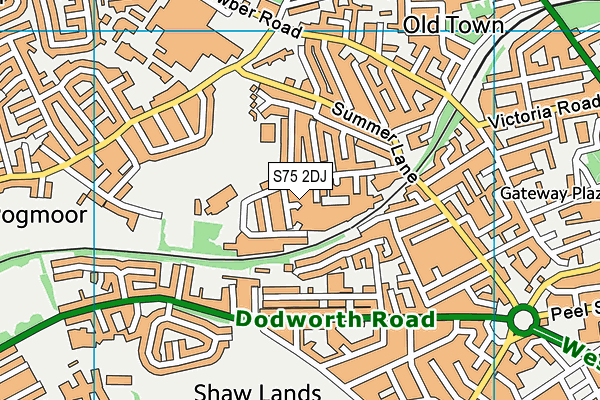 S75 2DJ map - OS VectorMap District (Ordnance Survey)