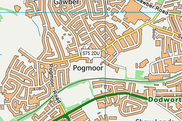 S75 2DU map - OS VectorMap District (Ordnance Survey)