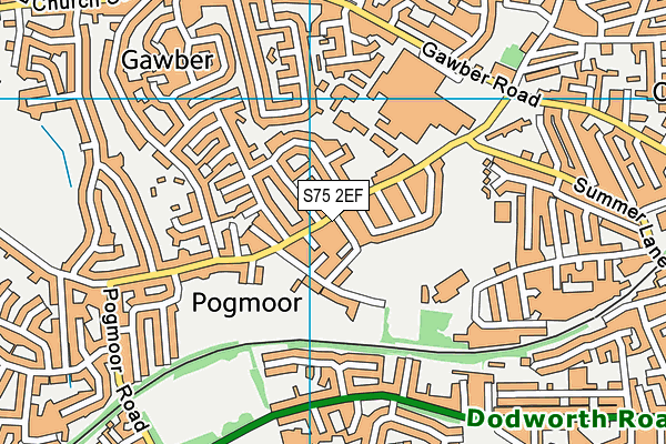 S75 2EF map - OS VectorMap District (Ordnance Survey)