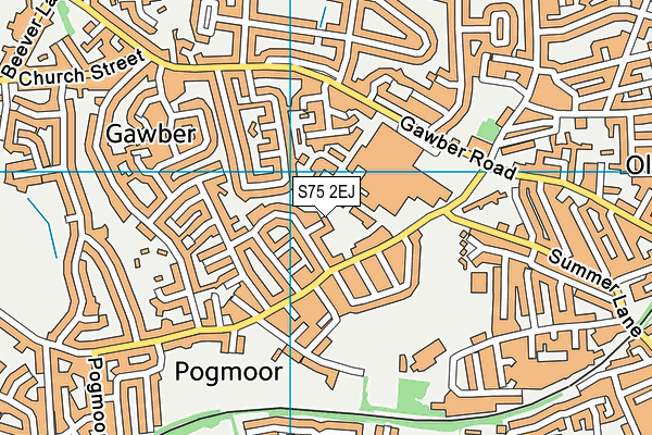 S75 2EJ map - OS VectorMap District (Ordnance Survey)