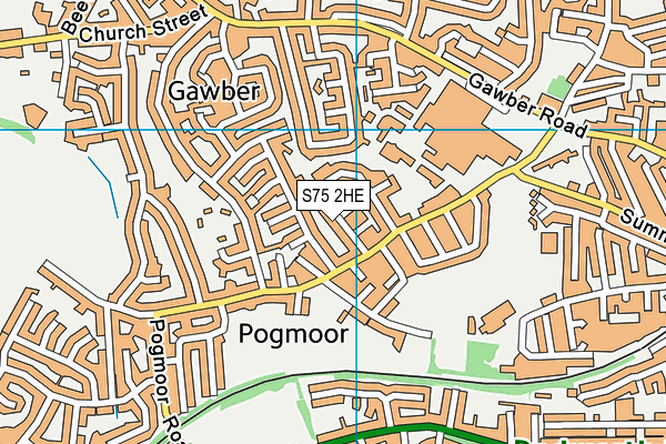 S75 2HE map - OS VectorMap District (Ordnance Survey)