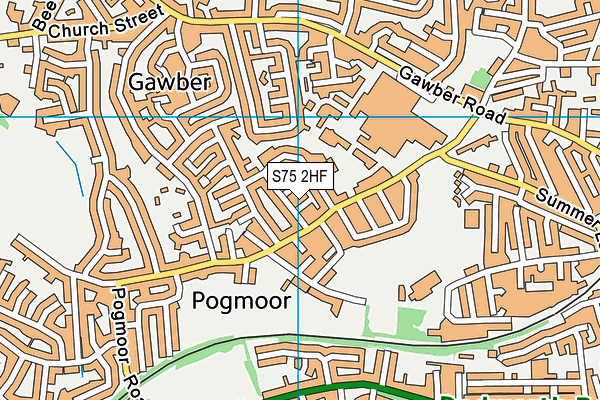 S75 2HF map - OS VectorMap District (Ordnance Survey)