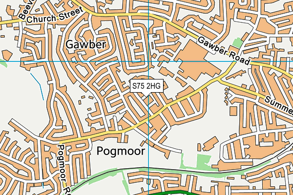 S75 2HG map - OS VectorMap District (Ordnance Survey)