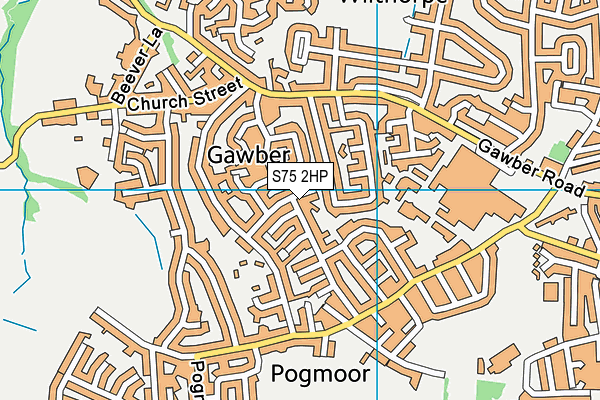 S75 2HP map - OS VectorMap District (Ordnance Survey)