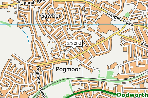 S75 2HQ map - OS VectorMap District (Ordnance Survey)