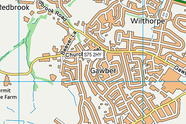 S75 2HY map - OS VectorMap District (Ordnance Survey)