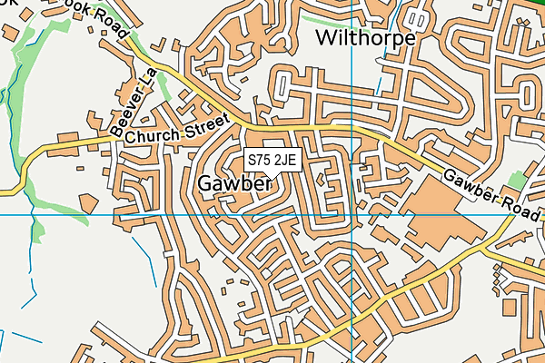 S75 2JE map - OS VectorMap District (Ordnance Survey)