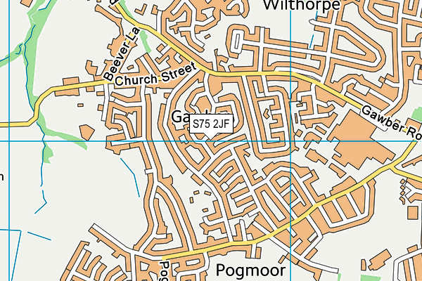 S75 2JF map - OS VectorMap District (Ordnance Survey)