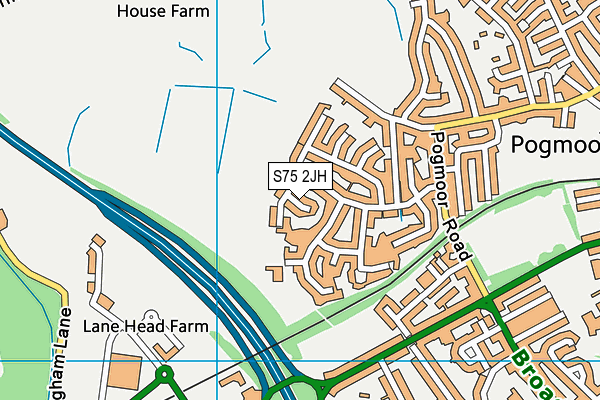 S75 2JH map - OS VectorMap District (Ordnance Survey)