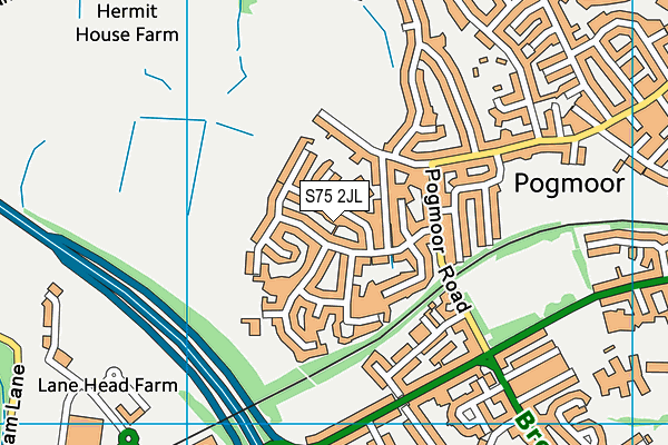S75 2JL map - OS VectorMap District (Ordnance Survey)