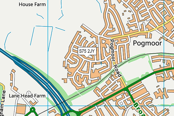 S75 2JY map - OS VectorMap District (Ordnance Survey)