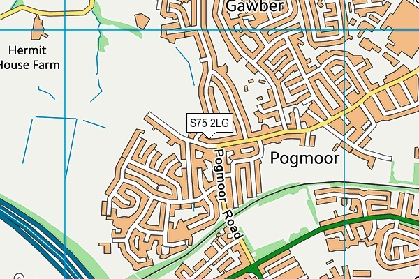 S75 2LG map - OS VectorMap District (Ordnance Survey)