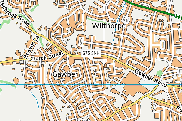 S75 2NH map - OS VectorMap District (Ordnance Survey)