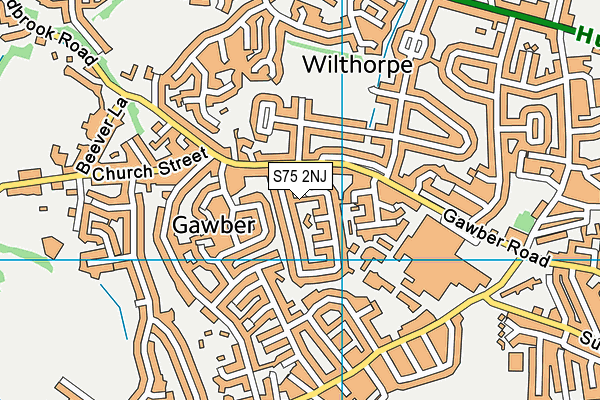 S75 2NJ map - OS VectorMap District (Ordnance Survey)