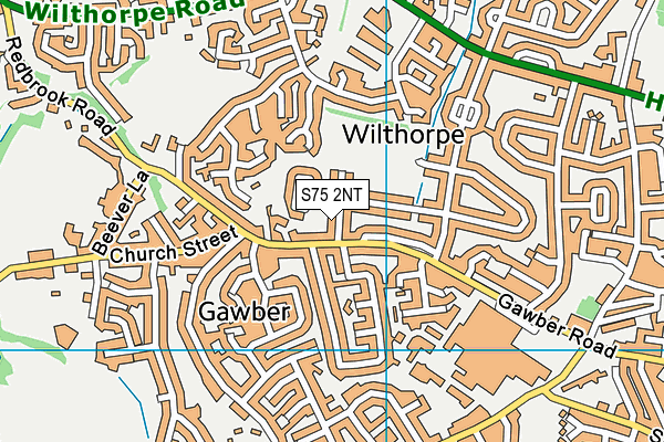 S75 2NT map - OS VectorMap District (Ordnance Survey)