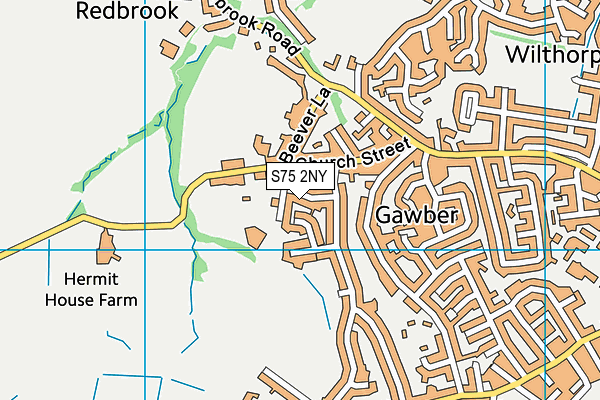 S75 2NY map - OS VectorMap District (Ordnance Survey)