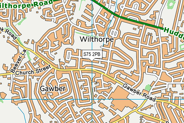 S75 2PB map - OS VectorMap District (Ordnance Survey)