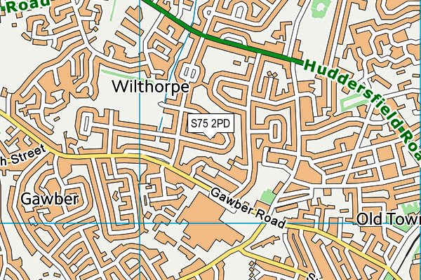 S75 2PD map - OS VectorMap District (Ordnance Survey)