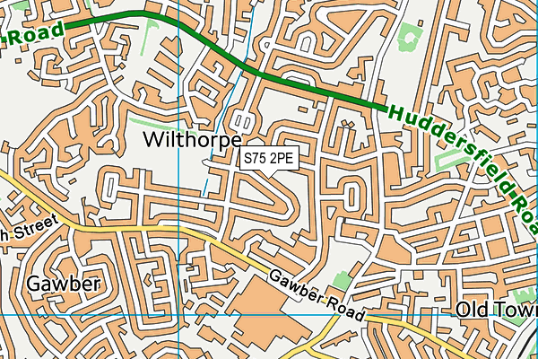 S75 2PE map - OS VectorMap District (Ordnance Survey)