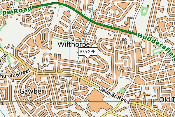 S75 2PF map - OS VectorMap District (Ordnance Survey)