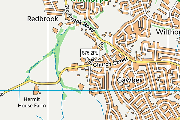 S75 2PL map - OS VectorMap District (Ordnance Survey)