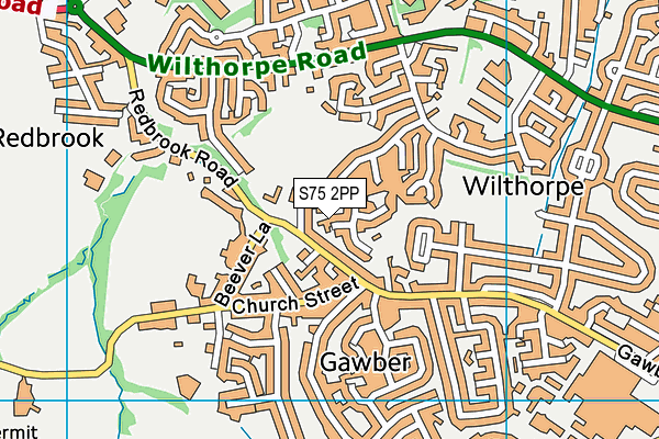 S75 2PP map - OS VectorMap District (Ordnance Survey)