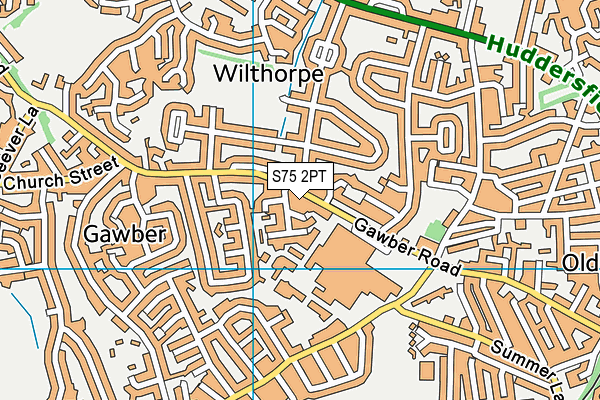 S75 2PT map - OS VectorMap District (Ordnance Survey)