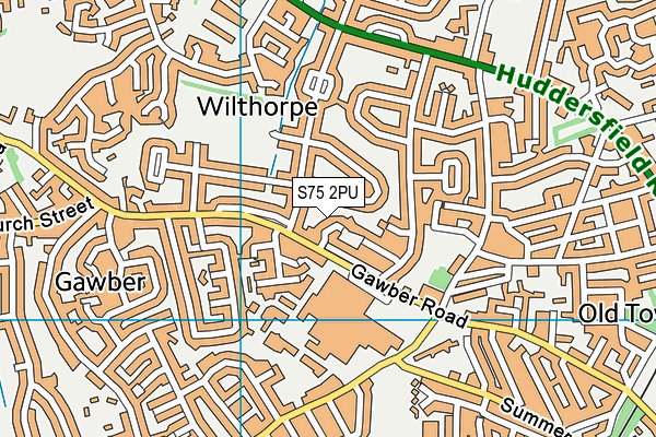 S75 2PU map - OS VectorMap District (Ordnance Survey)