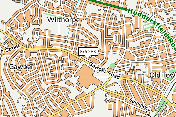 S75 2PX map - OS VectorMap District (Ordnance Survey)
