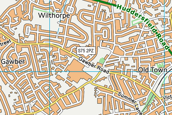 S75 2PZ map - OS VectorMap District (Ordnance Survey)