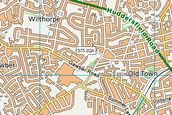 S75 2QA map - OS VectorMap District (Ordnance Survey)