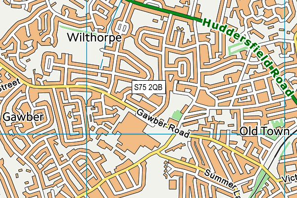 S75 2QB map - OS VectorMap District (Ordnance Survey)