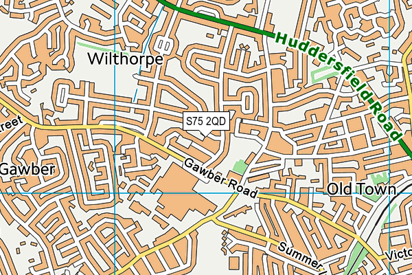 S75 2QD map - OS VectorMap District (Ordnance Survey)