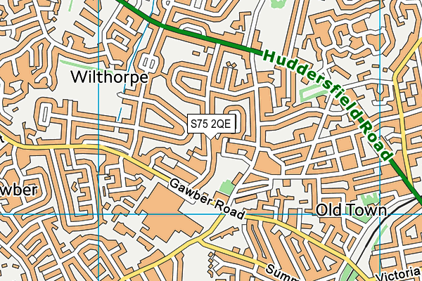 S75 2QE map - OS VectorMap District (Ordnance Survey)