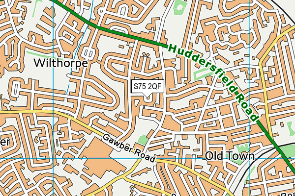 S75 2QF map - OS VectorMap District (Ordnance Survey)