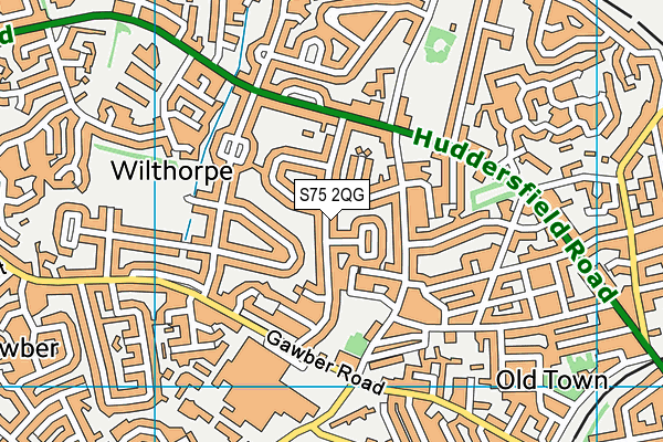 S75 2QG map - OS VectorMap District (Ordnance Survey)