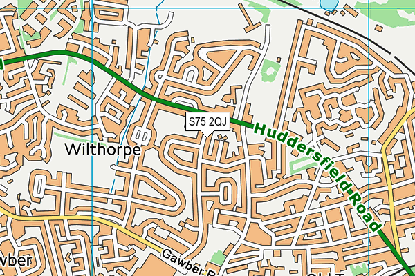 S75 2QJ map - OS VectorMap District (Ordnance Survey)