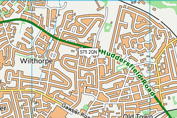 S75 2QN map - OS VectorMap District (Ordnance Survey)