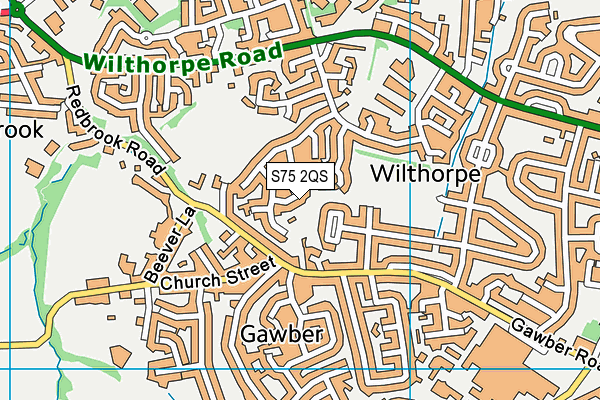 S75 2QS map - OS VectorMap District (Ordnance Survey)