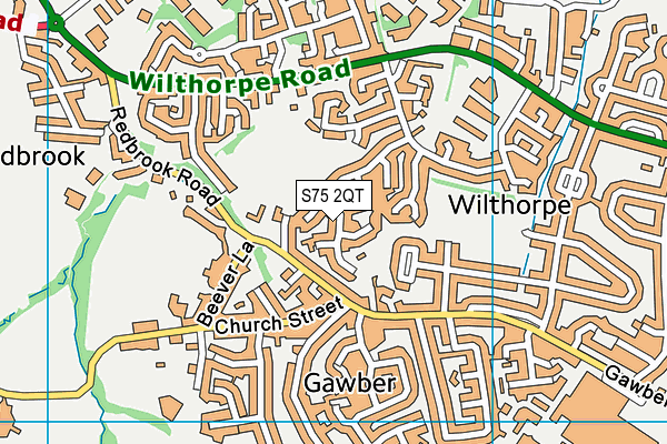 S75 2QT map - OS VectorMap District (Ordnance Survey)