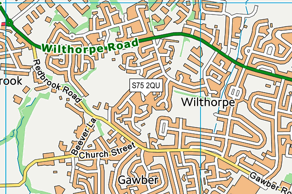 S75 2QU map - OS VectorMap District (Ordnance Survey)