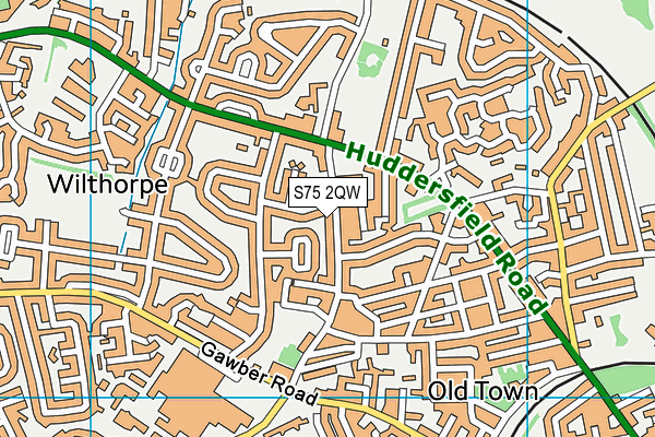 S75 2QW map - OS VectorMap District (Ordnance Survey)