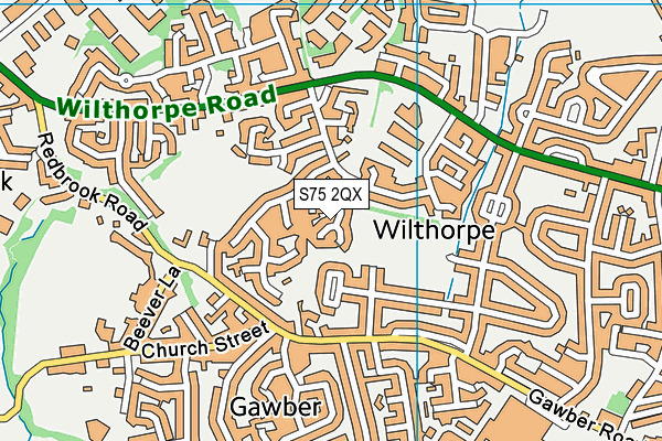 S75 2QX map - OS VectorMap District (Ordnance Survey)